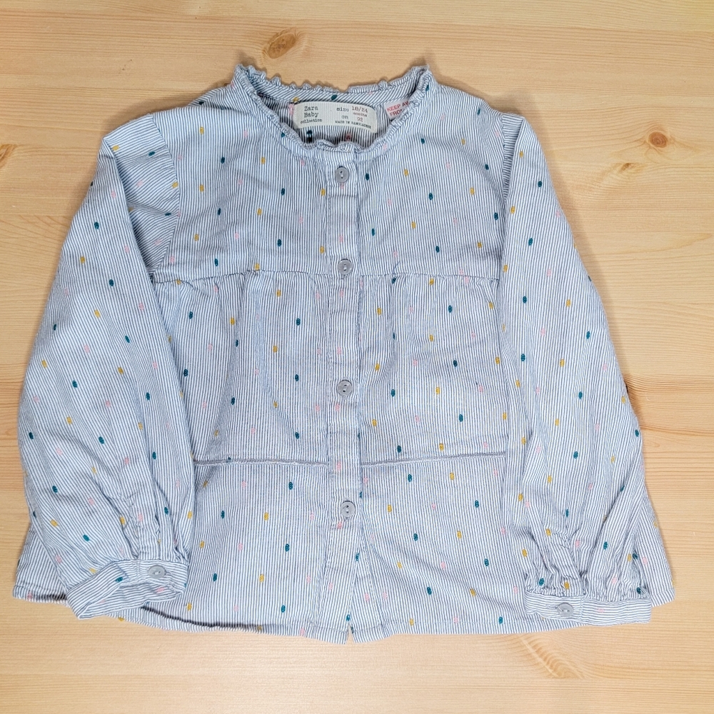 Zara Light Blue Blouse 18/24 months